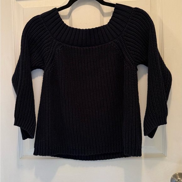 Philosophy chunky Navy Blue Women's Sweater scoop neck size medium 100% cotton - Picture 3 of 3